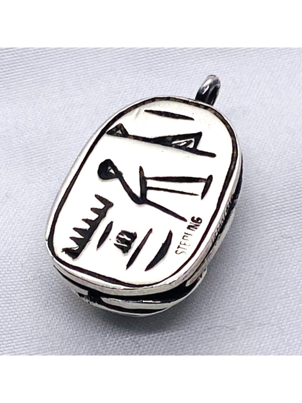Tiffany & Co Scarab Hieroglyphics Sterling Silver 925 Pendant Charm - Picture 6 of 8